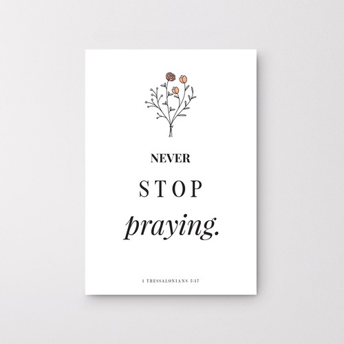 Typographic design with the title 'Bible verses with light illustration cards '