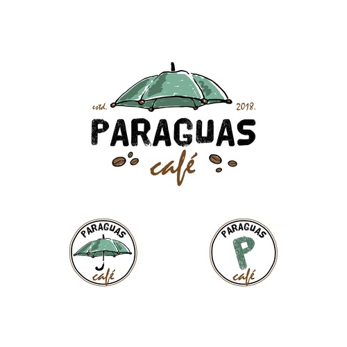 Coffee bar design with the title 'Paraguas café'