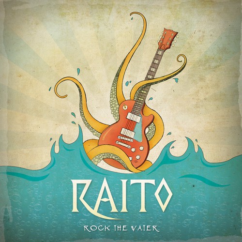 Water artwork with the title 'Raito~Album Art & Band Logo : Rock The Water'