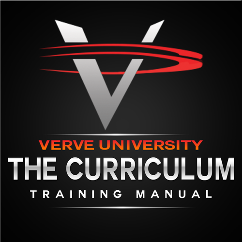 University design with the title 'Design the cover logo for "the curriculum" - our company training manual'