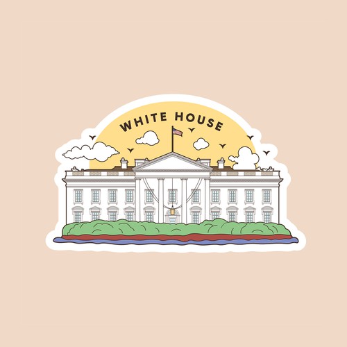 Monument design with the title 'Illustration of the White House'