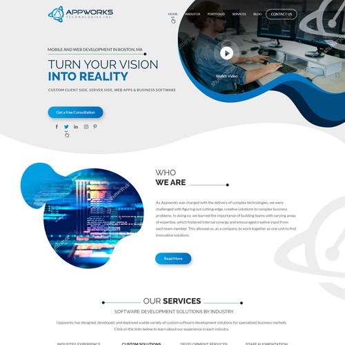 Illustrator website with the title 'Appworksinc'