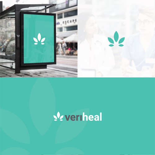 Sans serif logo with the title 'veriheal logo design'
