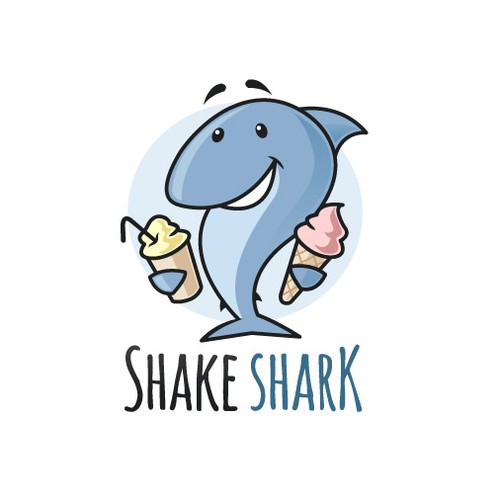Shake design with the title 'Shake Shark Mascot Logo'