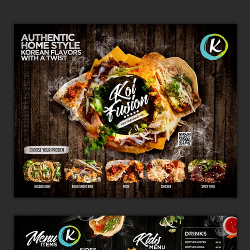 Print design with the title 'Restaurant Menu Card'