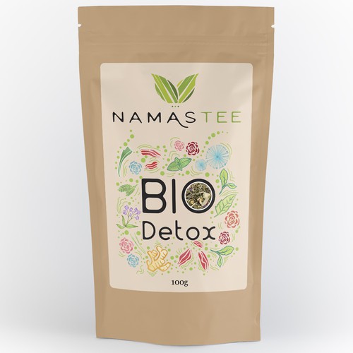 Tea label with the title 'Detox Tea'