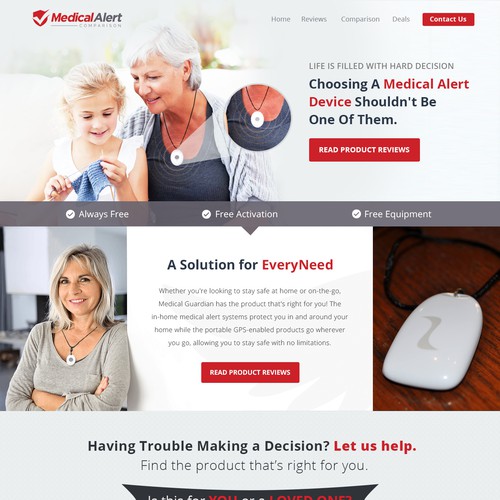 Alert design with the title 'Medical Alert Landing Page'