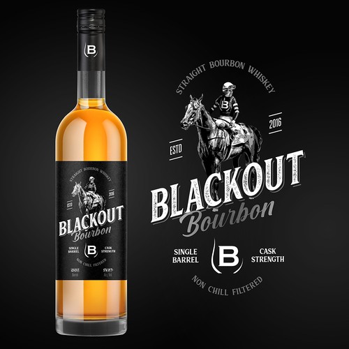 Bourbon label with the title 'Blackout'