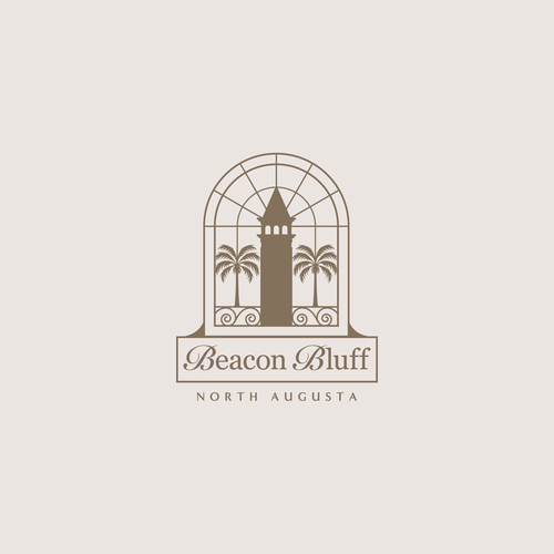 Apartment logo with the title '"Beacon Bluff": Upscale Mixed-Use Real Estate Development Logo'