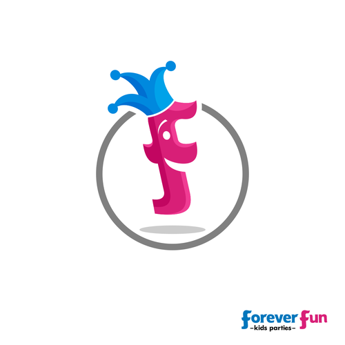 Clown logo with the title 'logo available for entertainment companies and children's parties'