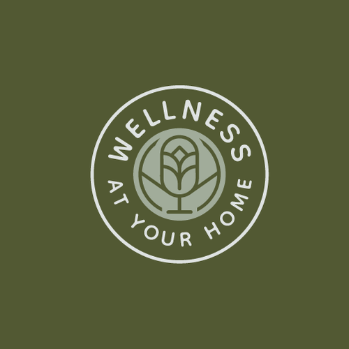 Microphone logo with the title 'Wellness At Your Home Podcast'