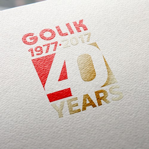 Material design with the title 'Anniversary logo for a construction company.'