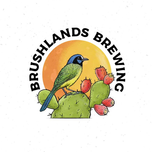 Woodpecker logo with the title 'Brushlands Brewing'