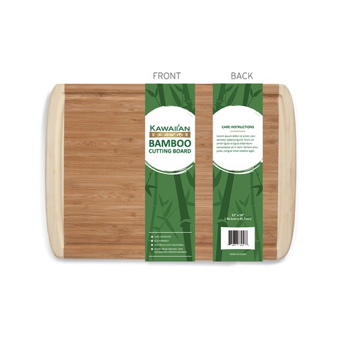 Bamboo design with the title 'Bamboo cutting board sleeve label'