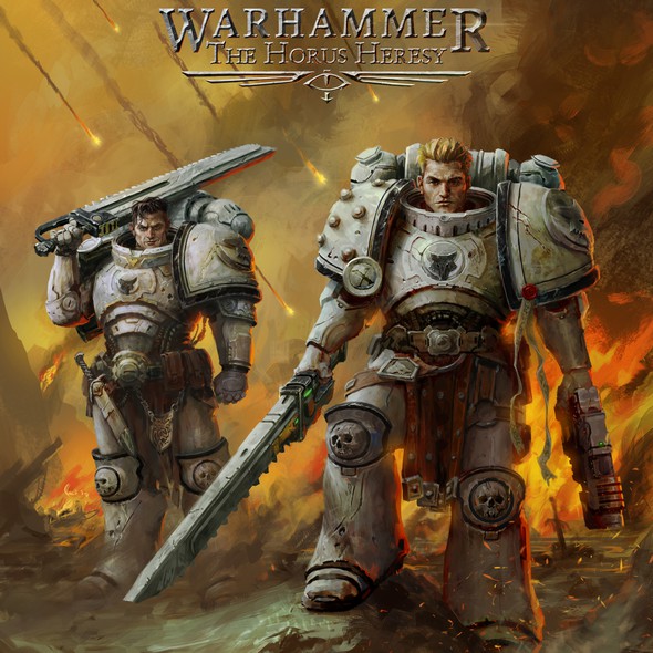 Warrior illustration with the title 'marines espaciales'