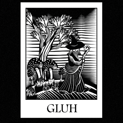 Linocut design with the title 'Medieval inspired tshirt design'