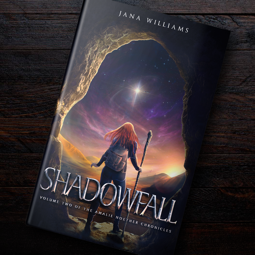 Space book cover with the title '"Shadowfall" Artwork (Sci-Fi Series)'