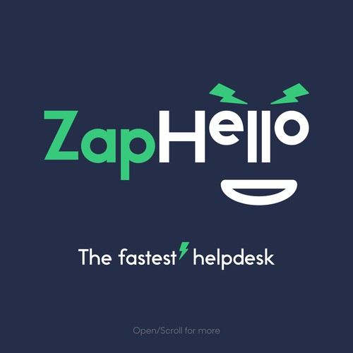 Sans serif logo with the title '"ZapHello" logotype'