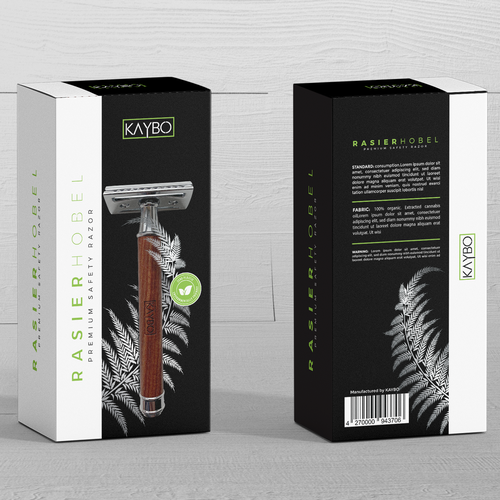 Green packaging with the title 'Kaybo Packaging'