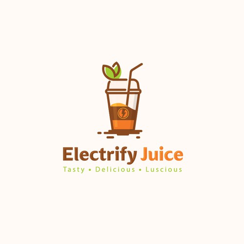 Juice design with the title 'Logo designs for Electrify Juice'