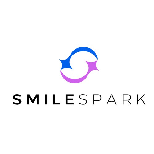 Spark logo with the title 'simple, clean Letter S like Smile and Spark'