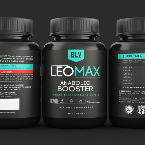 Mockup label with the title 'Supplement design '