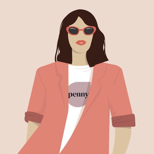 Minimal illustration with the title 'Fashion illustration'