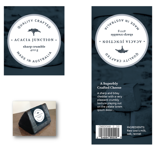 Logo label with the title 'Boutique Cheese Label'