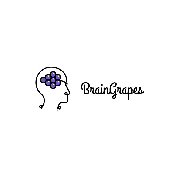 Grape logo with the title 'Logo for BrainGrapes'