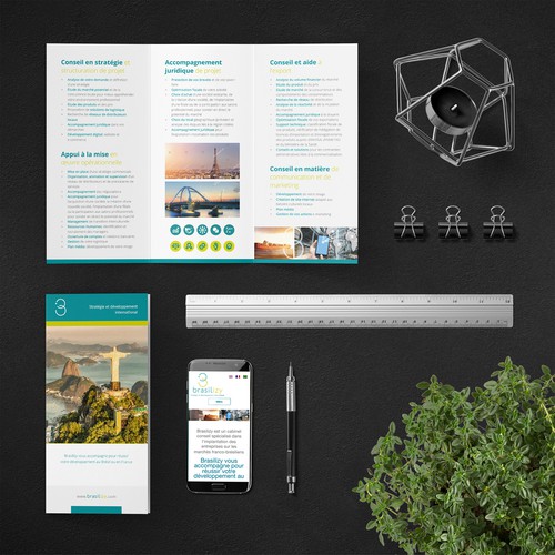 Logistics design with the title 'Modern Clean Brochure for Brasilizy'