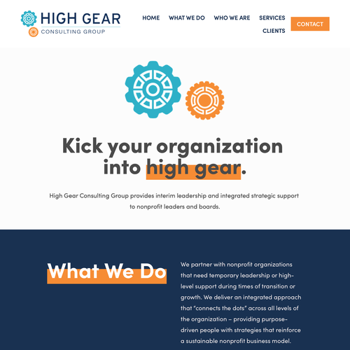 Organization design with the title 'High Gear Consulting Group'
