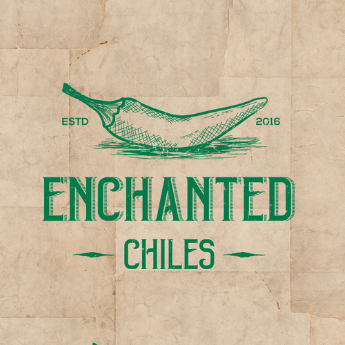 Frozen food logo with the title 'Logo concept for Enchanted Chiles'