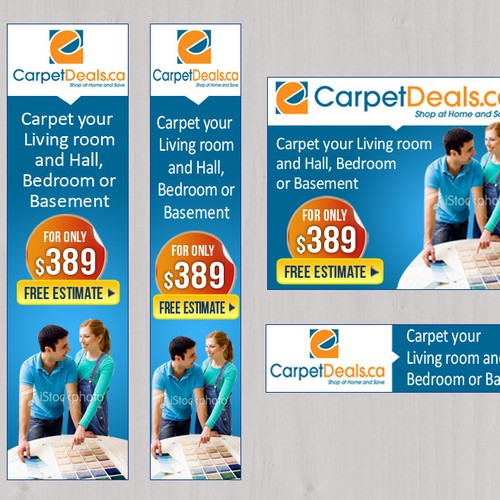 Carpet design with the title 'CarpetDeals.ca needs a new banner ad'