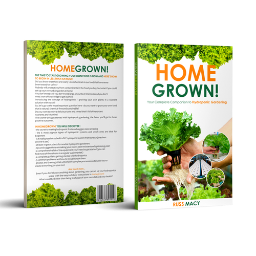 Professional book cover with the title 'Cover book For HOME GROWN'