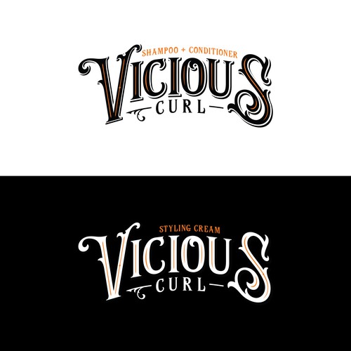 Fashion brand with the title 'Vicious Curl - the new curly hair care brand'