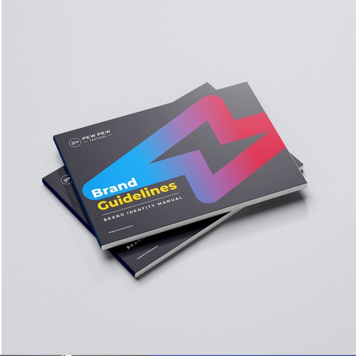 Style guide design with the title 'Brand Guide for a fun Fire arm blog'