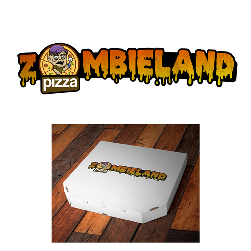 Zombie logo with the title 'logo concept for pizzeria'