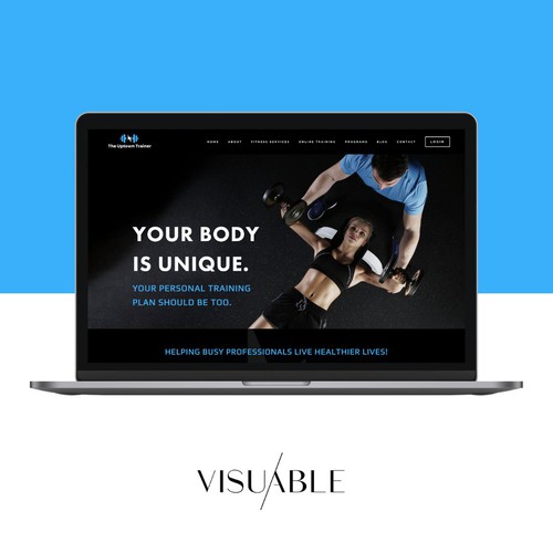 Personal trainer design with the title 'Branding & Squarespace Website for Personal Trainer'