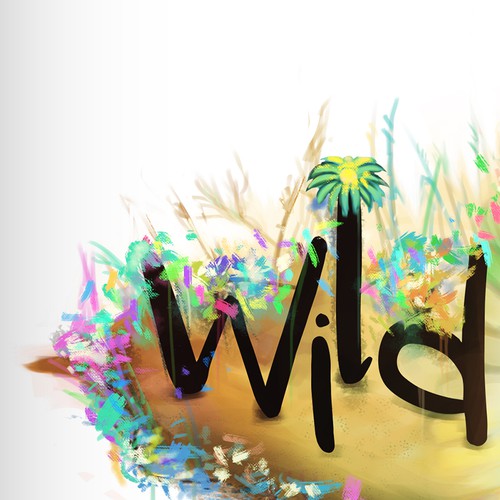 Green artwork with the title 'The Wild Flowers Painting'