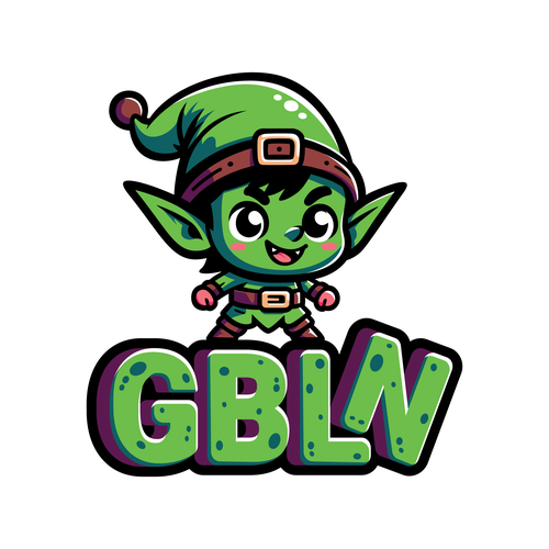 Goblin logo with the title 'Cute Goblin logo design'