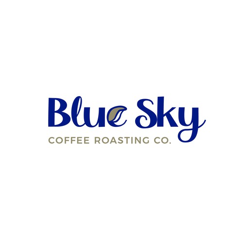 Coffee shop brand with the title 'Blue Sky coffee logo'