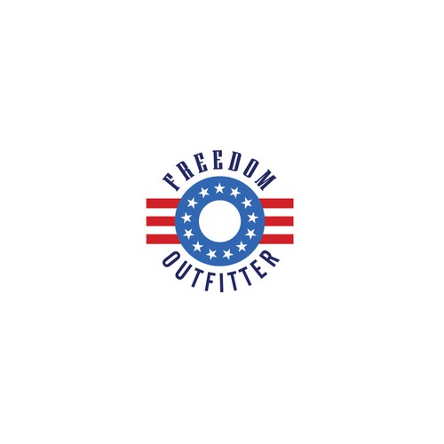 Patriotic logo with the title 'Concept for Freedom Outfitter, a clothing retailer'