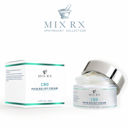 Cream design with the title 'CBD Pain Relief cream label'