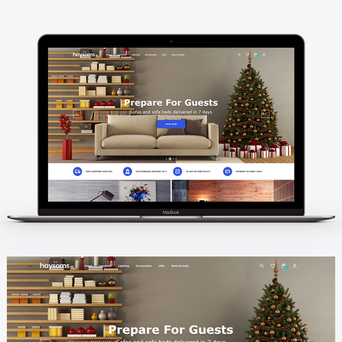 Lighting design with the title 'Haysoms Home Furniture /homepage/desktop'