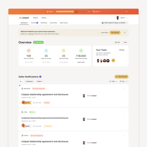 SaaS website with the title 'Real Estate Sass Application'
