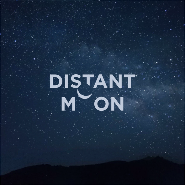 Cinematic logo with the title 'Distant moon'