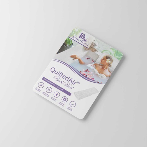 Comfortable design with the title 'package label for a Bath Pillow'