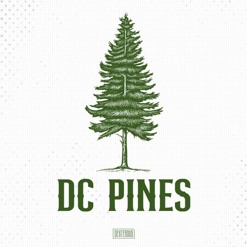 Pine tree design with the title 'DC Pines'
