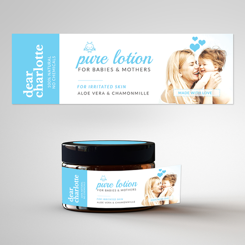 Baby label with the title 'Label concept for Baby Lotion'