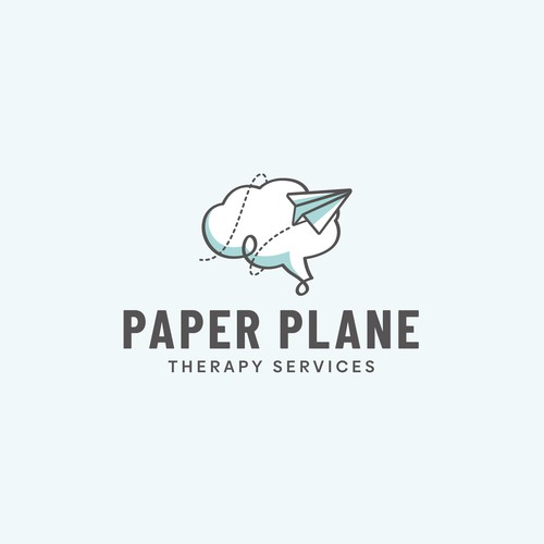 Paper plane design with the title 'Paper Plane Therapy Services Logo Design'